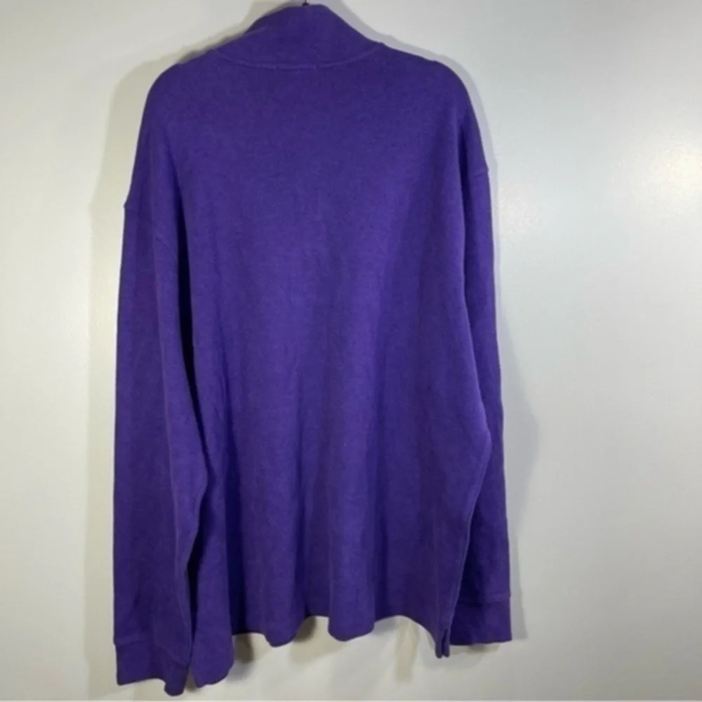 NWT POLO Ralph Lauren Purple 100% Cotton Green Pony Pullover Sweater Mens XXL - Picture 5 of 11